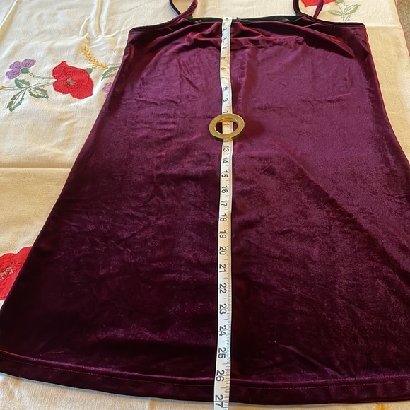 Velvet burgundy mini dress. - Picture 9 of 9